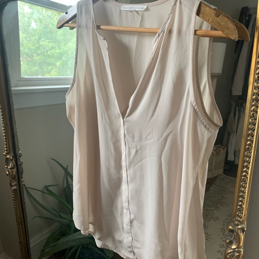 Silky cream colored vintage tank top